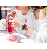 Yuhao Starry Night Watch Ladies - Mouvement à quartz de luxe Anologue pour femmes or