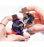 Yuhao Starry Night Watch Ladies - Luksusowy mechanizm kwarcowy Anologue dla kobiet Złoty