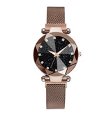 Yuhao Starry Night Watch Ladies - Luxury Anologue Quartz Movement for Women Brown