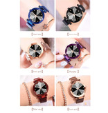 Yuhao Starry Night Horloge Dames - Luxe Anoloog Kwarts Uurwerk voor Vrouwen Blauw