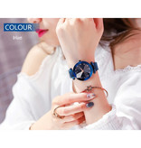 Yuhao Starry Night Horloge Dames - Luxe Anoloog Kwarts Uurwerk voor Vrouwen Blauw