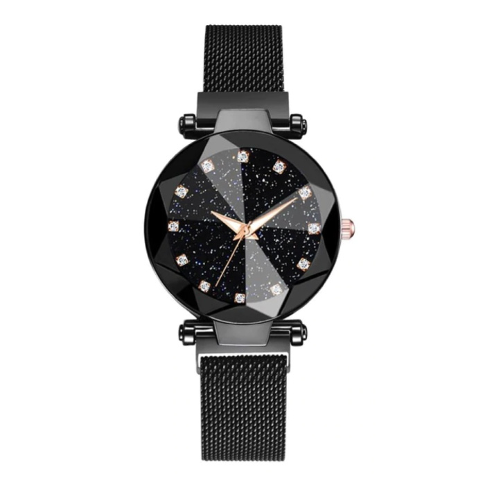 Starry Night Watch Ladies - Mouvement à quartz de luxe Anologue pour femme noir