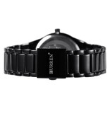 Curren Montre de luxe à quartz - Bracelet en cuir Mouvement Anologue pour homme - Acier inoxydable - Noir