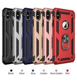 R-JUST Custodia per iPhone 6 - Custodia antiurto Cover in TPU nera + cavalletto