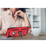 R-JUST Custodia per iPhone XS Max - Custodia antiurto Cover in TPU oro + cavalletto