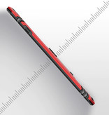 R-JUST Etui iPhone 8 Plus - odporne na wstrząsy etui pokrowiec Cas TPU w kolorze czerwonym + podpórka