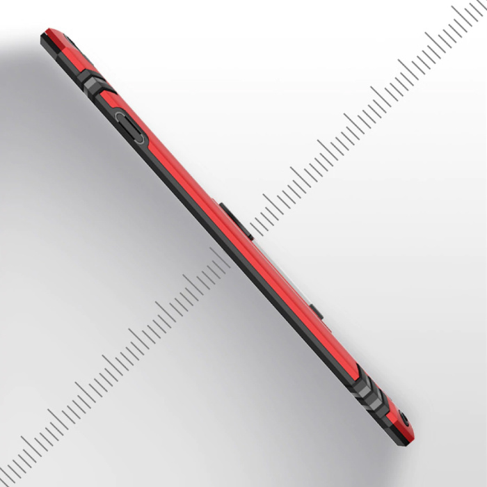 R-JUST iPhone 7 Plus Hoesje  - Shockproof Case Cover Cas TPU Rood + Kickstand