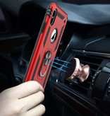 R-JUST Funda para iPhone X - Funda a prueba de golpes Cas TPU Red + Kickstand