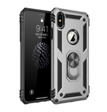 R-JUST iPhone XS Max Hoesje  - Shockproof Case Cover Cas TPU Grijs + Kickstand