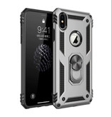 R-JUST iPhone XS Case - Shockproof Case Cover Cas TPU Gray + Kickstand