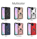 R-JUST Custodia per iPhone 11 - Custodia antiurto Cover in TPU nera + cavalletto