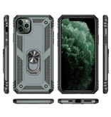 R-JUST iPhone 11 Hoesje  - Shockproof Case Cover Cas TPU Zwart + Kickstand