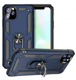 R-JUST Custodia per iPhone 11 Pro Max - Custodia antiurto Cover in TPU blu + cavalletto