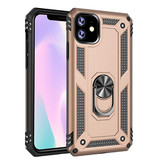 R-JUST Coque iPhone 11 Pro Max - Coque Antichoc Cas TPU Gold + Béquille