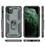 R-JUST iPhone 11 Hoesje  - Shockproof Case Cover Cas TPU Grijs + Kickstand