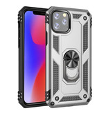 R-JUST Custodia per iPhone 11 Pro Max - Cover antiurto in TPU grigio + cavalletto