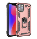 R-JUST Etui iPhone 11 Pro Max - odporne na wstrząsy etui pokrowiec Cas TPU w kolorze różowym + podpórka