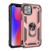 R-JUST iPhone 11 Pro Max Hoesje  - Shockproof Case Cover Cas TPU Roze + Kickstand