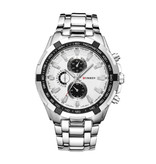 Curren Montre en acier pour homme - Bracelet en cuir Anologian Luxury Movement for Men Quartz