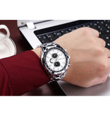 Curren Montre en acier pour homme - Bracelet en cuir Anologian Luxury Movement for Men Quartz