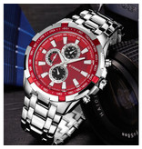 Curren Montre en acier pour homme - Bracelet en cuir Anologian Luxury Movement for Men Quartz