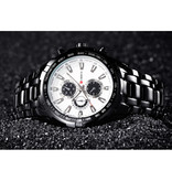 Curren Orologio in acciaio per uomo - cinturino in pelle movimento anologo di lusso per uomo al quarzo