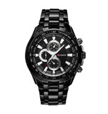 Curren Montre en acier pour homme - Bracelet en cuir Anologian Luxury Movement for Men Quartz