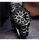 Curren Stalowy zegarek dla mężczyzn - skórzany pasek Anologian Luxury Movement for Men Quartz