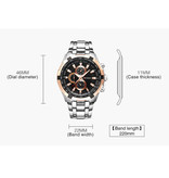 Curren Orologio in acciaio per uomo - cinturino in pelle movimento anologo di lusso per uomo al quarzo