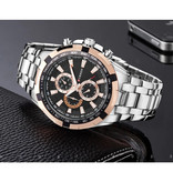 Curren Montre en acier pour homme - Bracelet en cuir Anologian Luxury Movement for Men Quartz