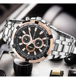 Curren Steel Watch for Men - Leather Strap Anologue Luxury Movement for Men Quartz