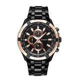 Curren Montre en acier pour homme - Bracelet en cuir Anologian Luxury Movement for Men Quartz