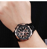 Curren Montre en acier pour homme - Bracelet en cuir Anologian Luxury Movement for Men Quartz