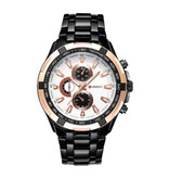 Curren Montre en acier pour homme - Bracelet en cuir Anologian Luxury Movement for Men Quartz