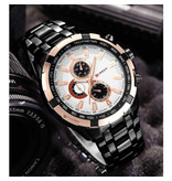 Curren Steel Watch for Men - Leather Strap Anologue Luxury Movement for Men Quartz