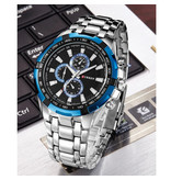 Curren Montre en acier pour homme - Bracelet en cuir Anologian Luxury Movement for Men Quartz