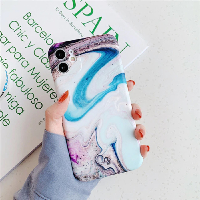 Coque iPhone 6 Marble Texture - Coque antichoc brillante Granite Cover Cas TPU