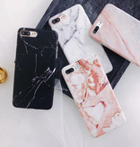 Moskado Etui iPhone XR Marmurowa tekstura - Odporna na wstrząsy błyszcząca obudowa Granitowa obudowa Cas TPU