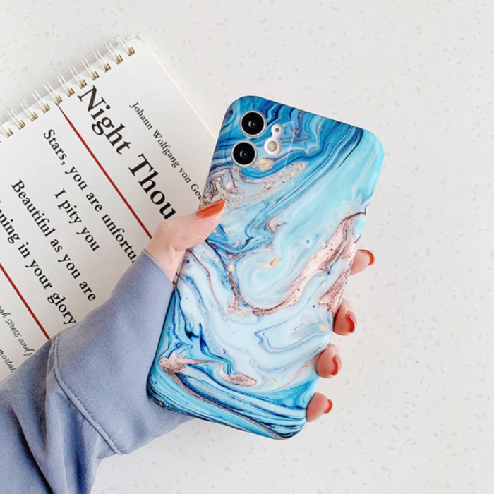 iPhone XS Max Case Marble Texture - Shockproof Glossy Case Granite Cover Cas TPU