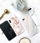 Moskado Custodia per iPhone 8 Plus Marble Texture - Custodia lucida antiurto Granite Cover Cas TPU