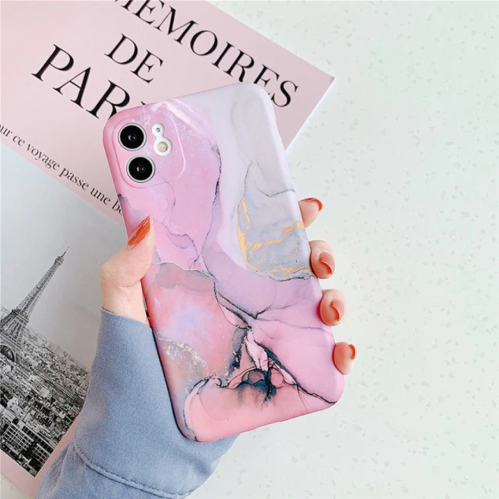 Coque iPhone 11 Pro Max Marble Texture - Coque antichoc brillante Granite Cover Cas TPU