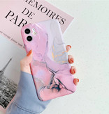 Moskado Coque iPhone XS Marble Texture - Coque antichoc brillante Granite Cover Cas TPU