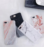 Moskado Custodia per iPhone 8 con struttura in marmo - Custodia lucida antiurto Cover in granito Cas TPU