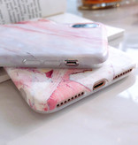 Moskado Funda para iPhone XR Textura de mármol - Funda brillante a prueba de golpes Funda de granito Cas TPU