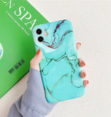 Moskado Coque iPhone 11 Pro Max Marble Texture - Coque antichoc brillante Granite Cover Cas TPU