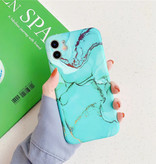 Moskado Funda iPhone 11 Pro Max Textura de mármol - Funda brillante a prueba de golpes Funda de granito Cas TPU