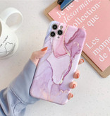 Moskado Coque iPhone XS Marble Texture - Coque antichoc brillante Granite Cover Cas TPU