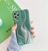 Moskado Funda para iPhone 6 Textura de mármol - Funda brillante a prueba de golpes Funda de granito Cas TPU