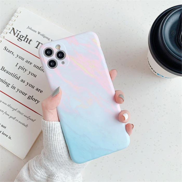 Custodia per iPhone 11 Pro Max Marble Texture - Custodia lucida antiurto Granite Cover Cas TPU