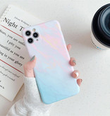 Moskado Funda para iPhone 6 Plus Textura de mármol - Funda brillante a prueba de golpes Funda de granito Cas TPU